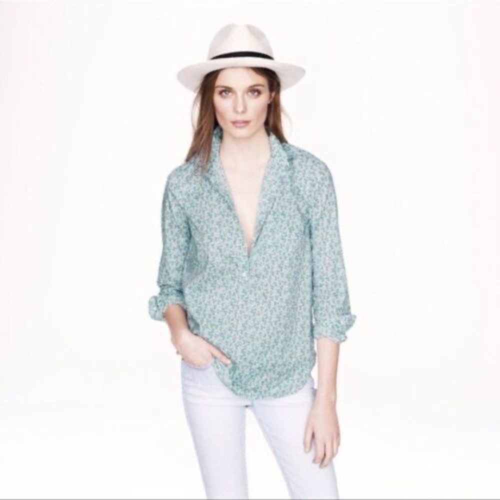 J. Crew Popover In Flowerpatch Print Floral size 0 New w/o tags!